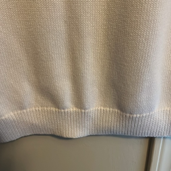 Talbots Coastal White Crew Boat Neck Sweater Lightweight Anchor Knit - Picture 5 of 5